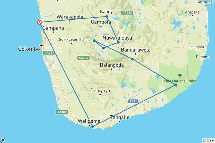 Carte du circuit Aventure avec une touche d'originalité - 12 jours