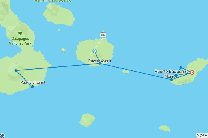 Map of Galápagos Express Adventure: Wilderness & Wildlife