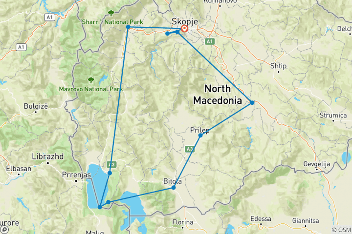 Carte du circuit Rhapsodie macédonienne