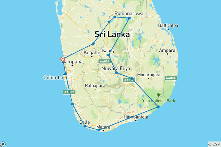 Map of Dream Path Of Sri Lanka