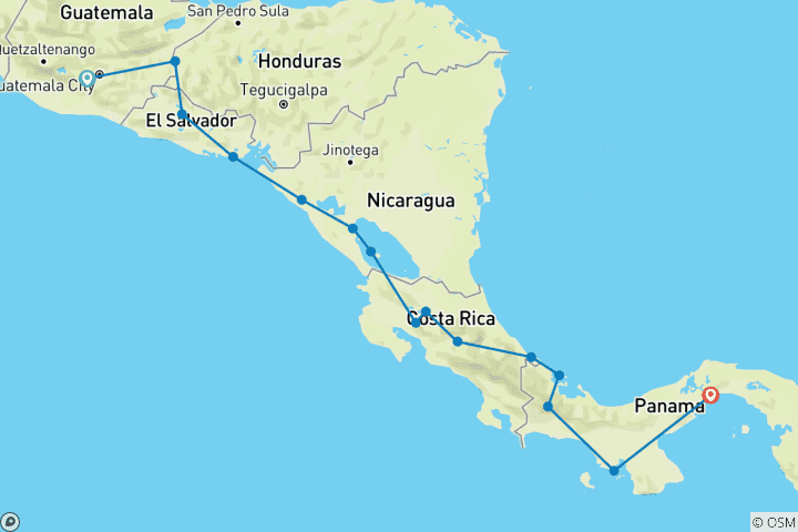 Map of Amazing Central America