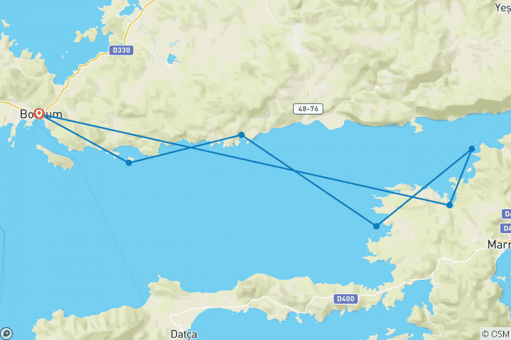 Map of Turkish Sailing (8 Days)