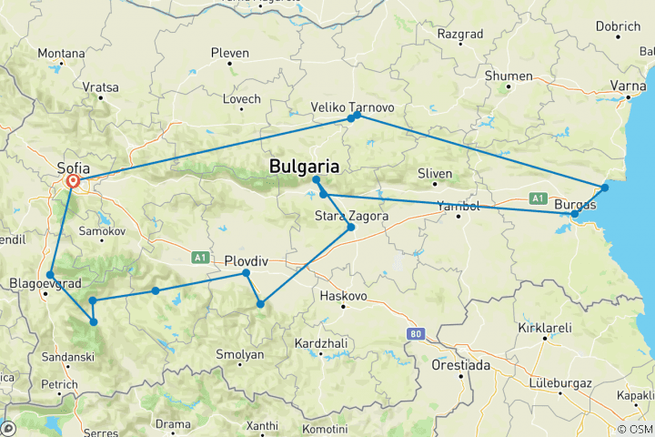 Map of Best of Bulgaria