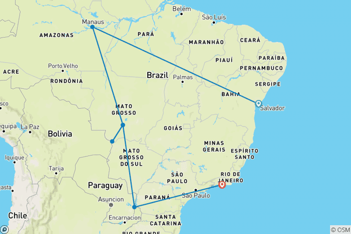 Carte du circuit Brésil pur