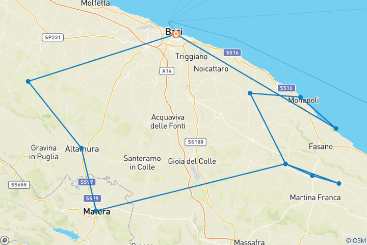 Map of Cycle Puglia