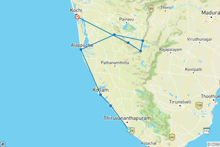 Map of Cycle Kerala