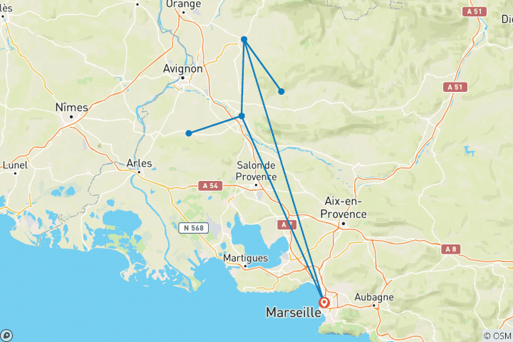 Carte du circuit Cycle Provence