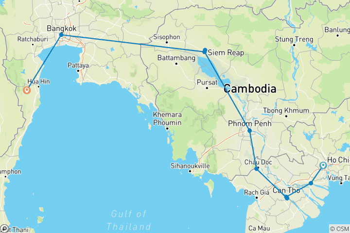 Map of Family Vietnam, Cambodia & Thailand Journey