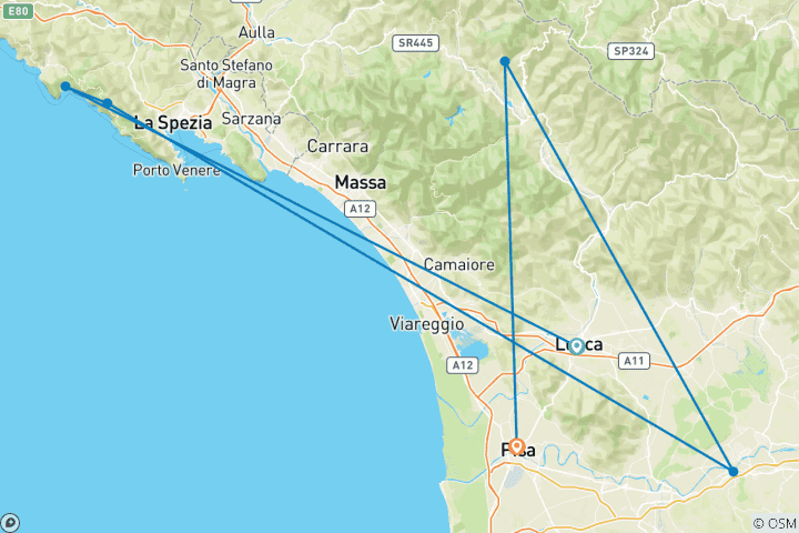 Carte du circuit Aventure familiale multi- activités en Toscane