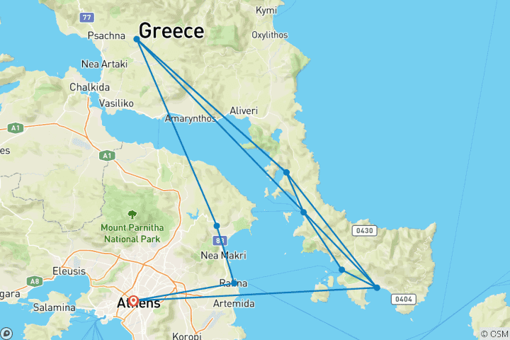 Map of Greek Island Cruise