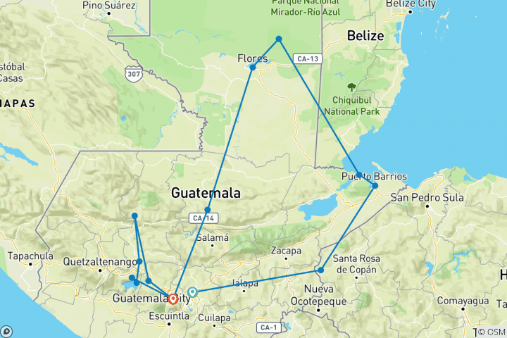 Carte du circuit Guatemala - Terre des Mayas - Jour des morts