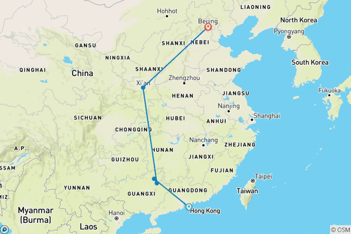 Map of China Highlights