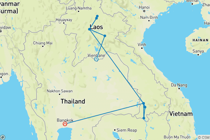 Map of Spirit of Laos and Cambodia