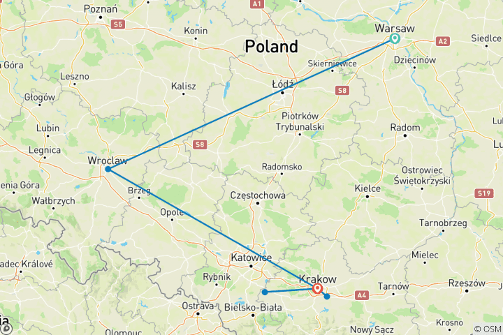 Carte du circuit Les points forts de la Pologne