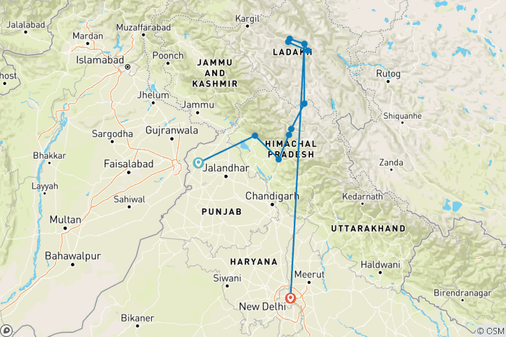 Map of Discover India's Little Tibet (Hemis Festival)