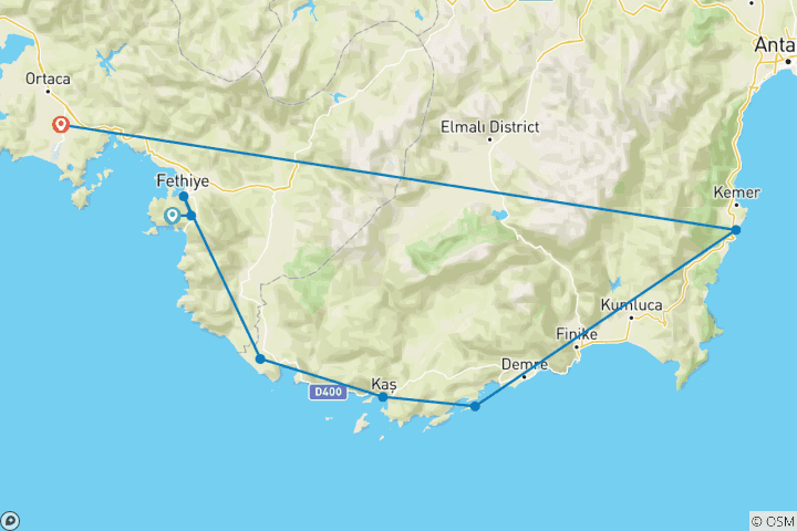 Map of Hiking Turkey's Lycian Way