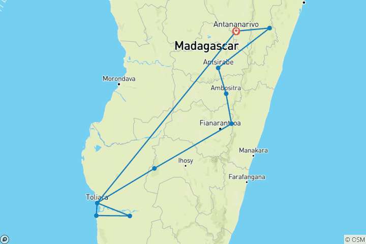 Carte du circuit Madagascar : Le continent perdu