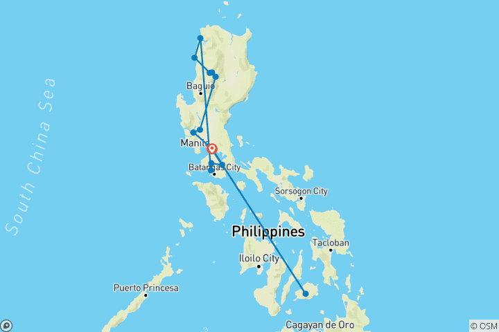 Map of North Philippines Explorer + Bohol Beach Extension