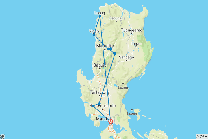Carte du circuit Explorateur du nord des Philippines