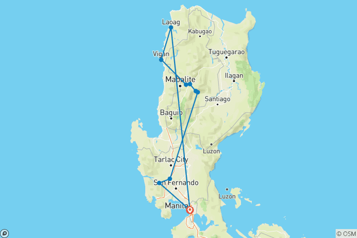 Carte du circuit Explorateur du nord des Philippines