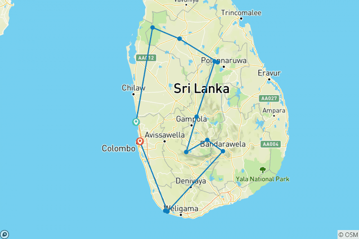 Map of Sri Lanka in Depth (Adams Peak)