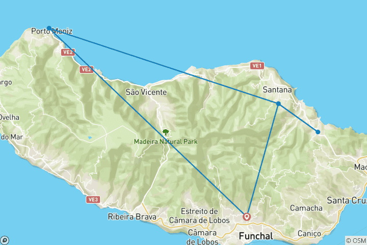 Mapa de Caminar por Madeira