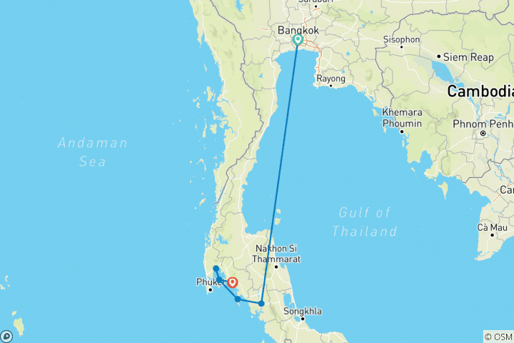 Map of Thai Island Hopping