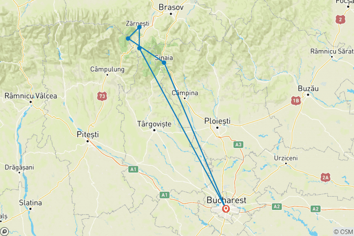 Map of Walking Romania - Transylvanian Alps Trek