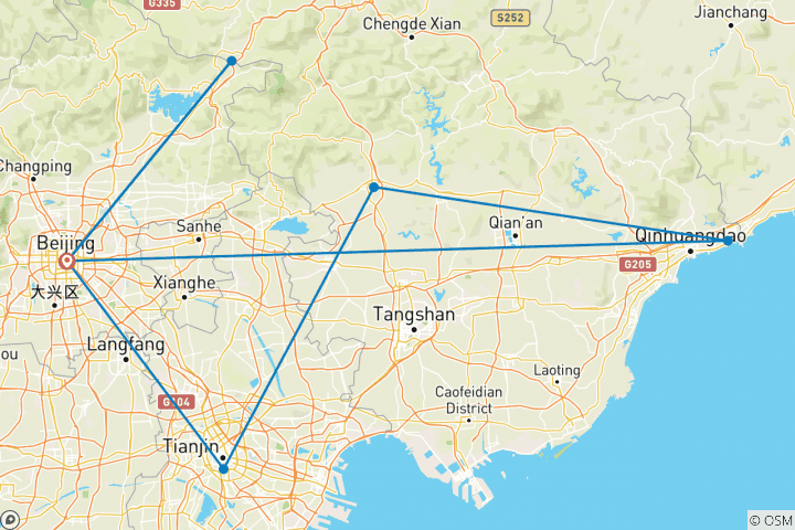 Carte du circuit Marcher sur la Grande Muraille de Chine