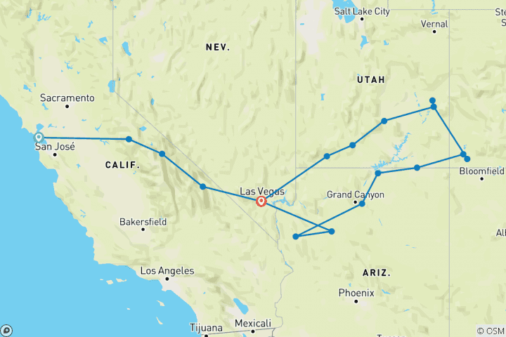 Map of Western USA National Parks Explorer (Moab And Mesa Verde)