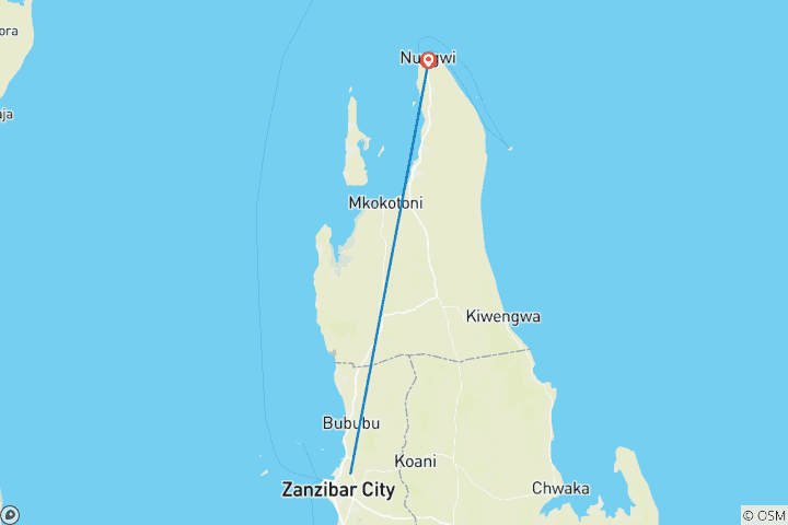 Map of Zanzibar Island Safari 3 days