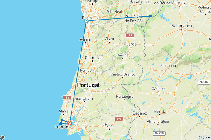 Mapa de Portugal en tren alta velocidad