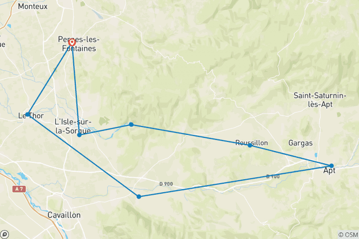 Carte du circuit Cyclisme dans les villages perchés de Provence