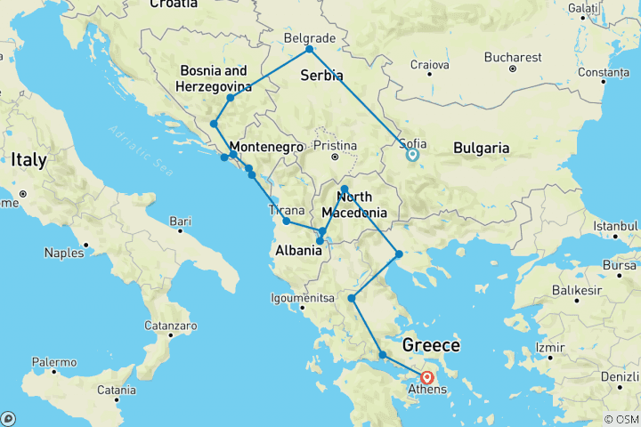 Map of All About Balkans (4 Star Hotels)