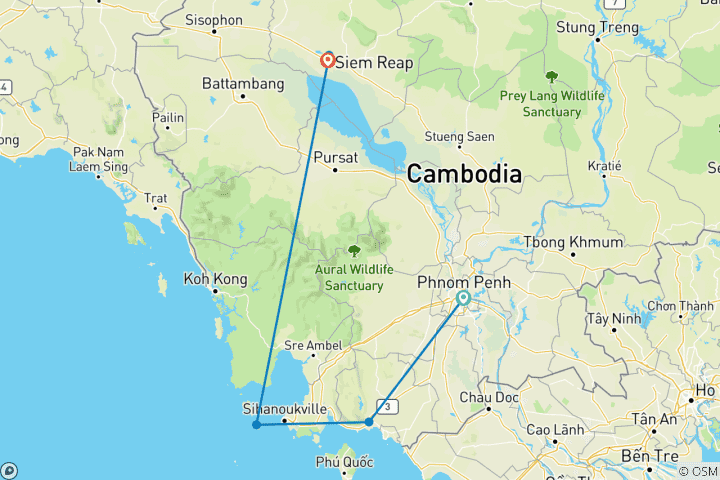 Carte du circuit Introduction au Cambodge