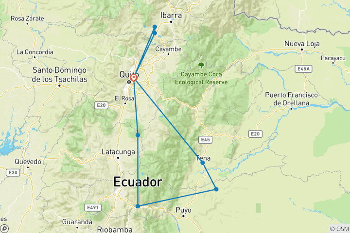 Karte von Ecuador Hochland