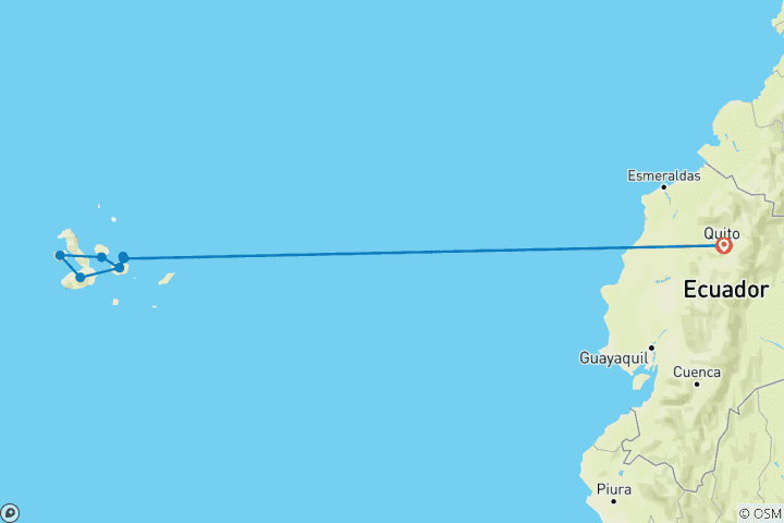 Kaart van Galápagos - Westelijke & Centrale Eilanden aan boord van de Eden