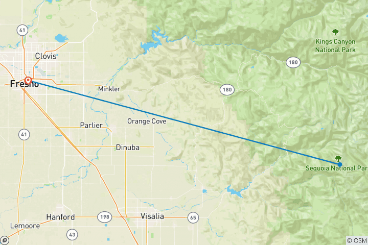 Mapa de High Sierra y la divisoria occidental