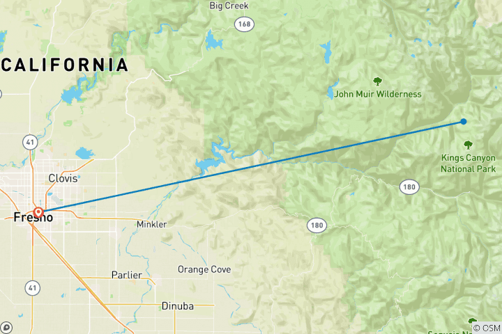 Map of Rae Lakes Loop