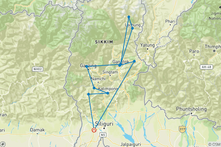 Map of Splendors of the North East India
