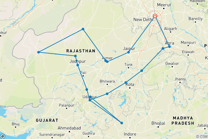 Kaart van Speciale vrouwenreis naar Noord-India