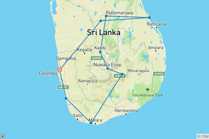 Map of Glamour Of Sri Lanka - Deluxe