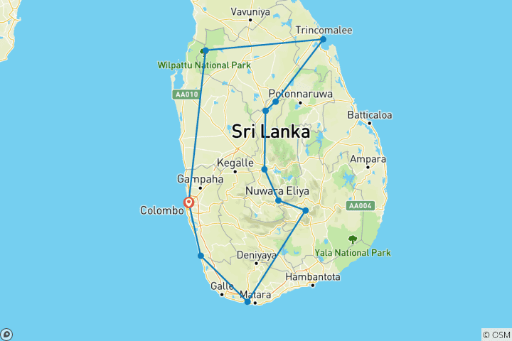 Map of Glamour Of Sri Lanka