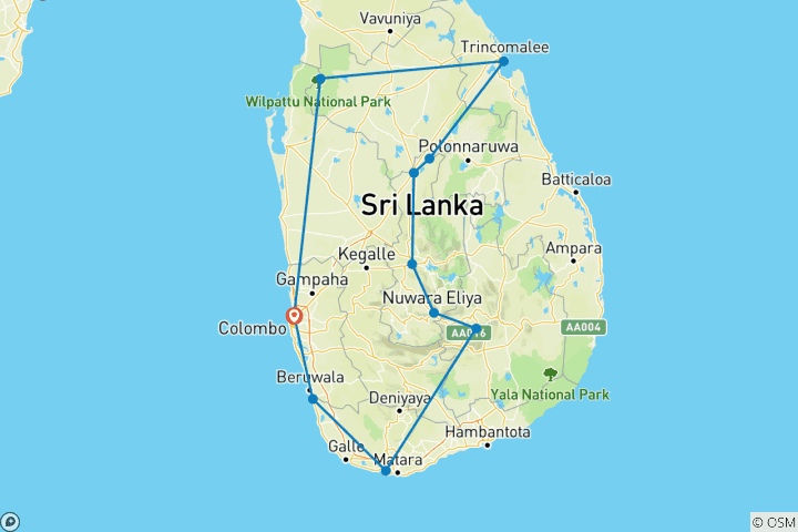 Map of Glamour Of Sri Lanka