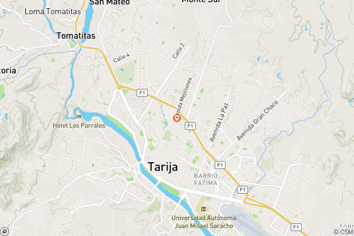 Map of 3 Days Wine Route in Tarija