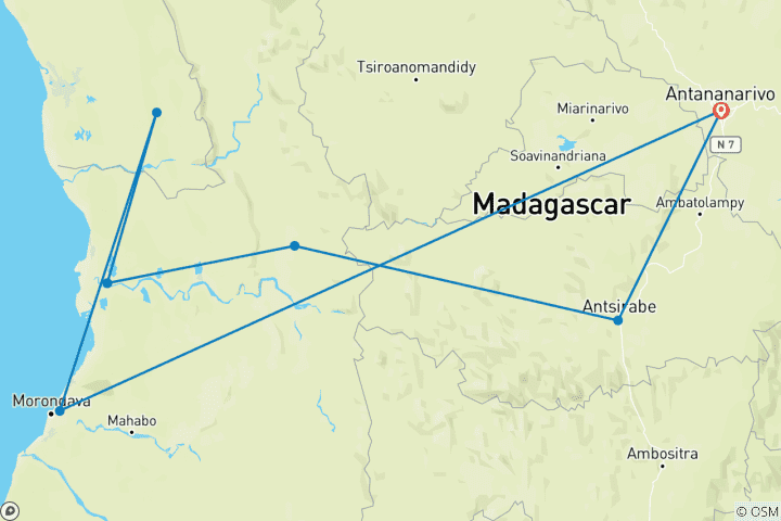 Map of Tsingy of Bemaraha expedition