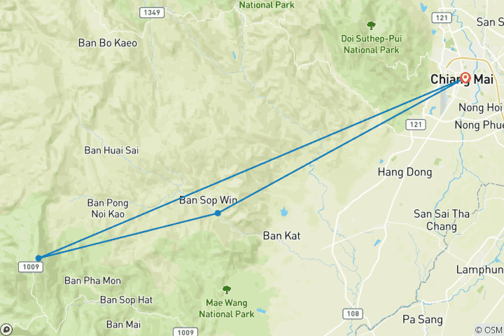 Carte du circuit Aventure en tuk tuk et dans les tribus des collines - 3 jours