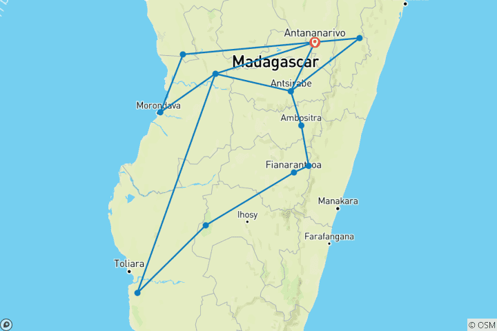 Map of Madagascar in Depth (15 destinations)