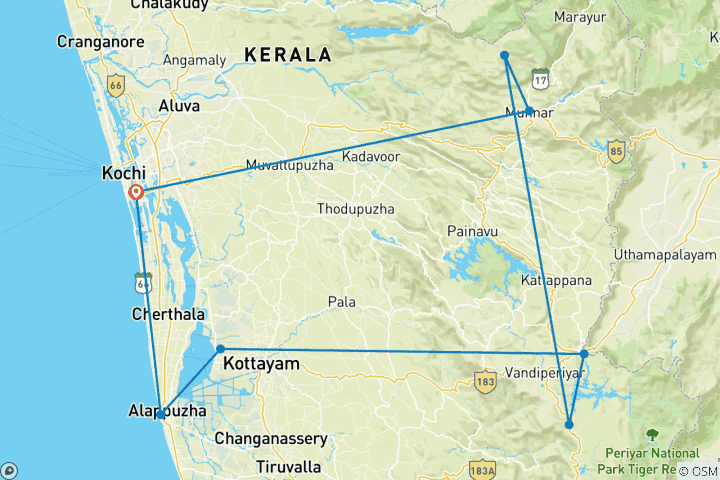 Karte von Unglaubliches Kerala