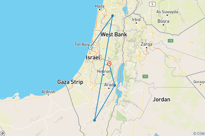 Map of Classic Israel & the Palestinian Territories